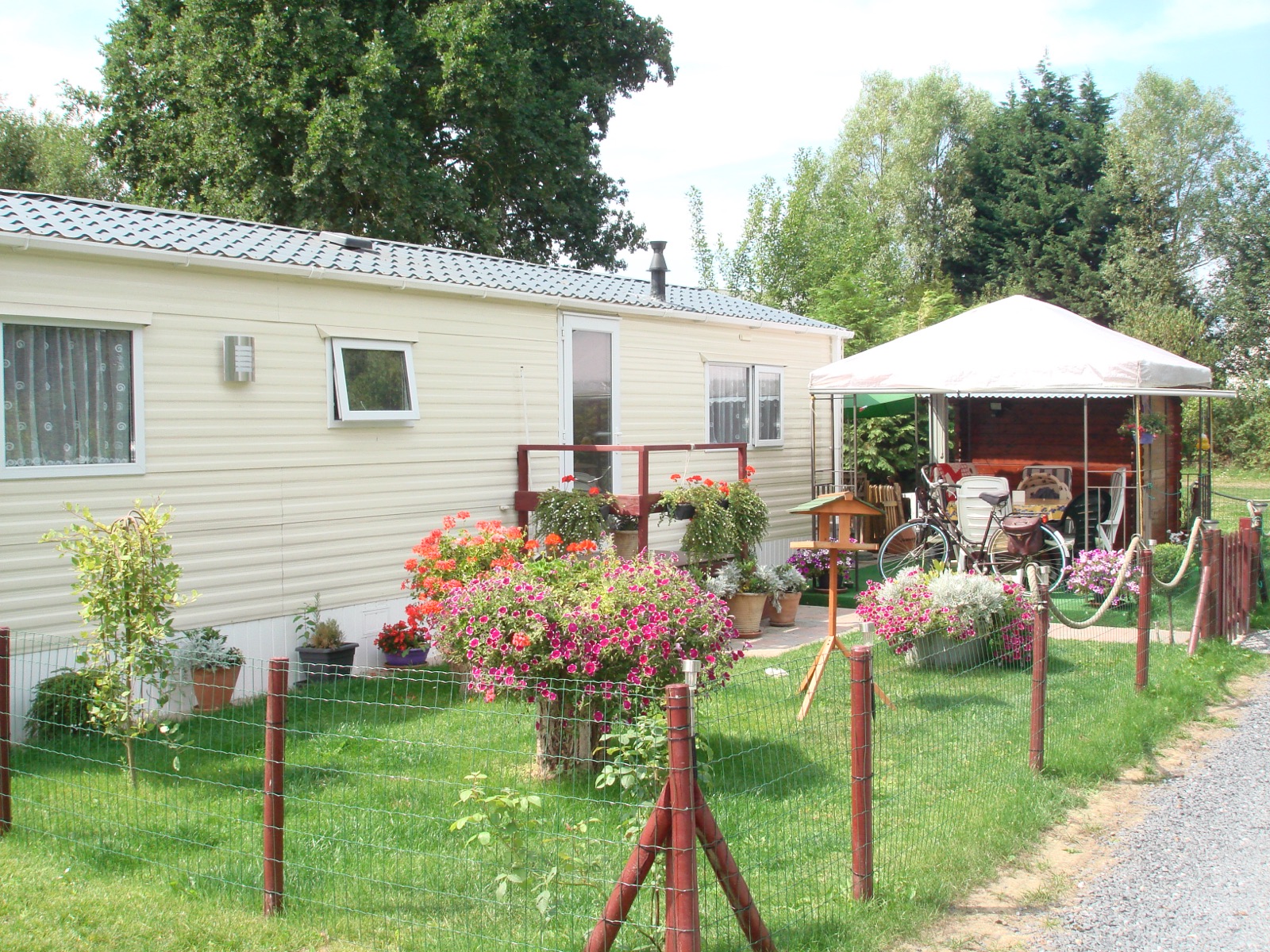 Chalet with flower garden